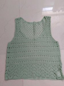 Crochet Knit Sleeveless Top