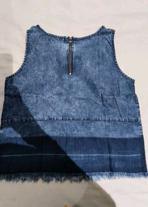 Denim Sleeveless Top | Size S