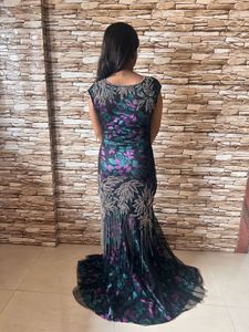 Floral Sequin Evening Gown
