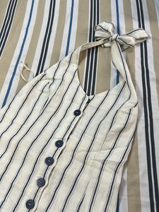 Striped Halter Neck Mini Dress