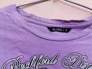 Zudio Lilac Side-Tie Crop Top (Size S) ✨