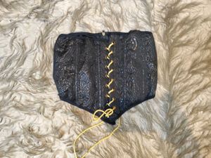 Black vintage patterened underbust corset belt