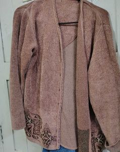 Dusty Rose Knit Cardigan 2XL
