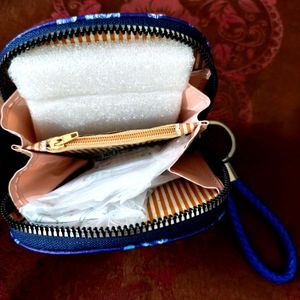 Blue Butterfly Pouch with Strap