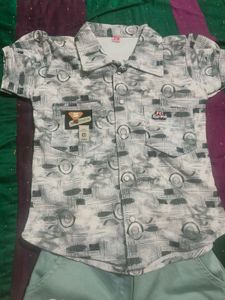 Cute Printed Shirt &amp; Shorts Set