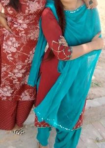 Maroon Embroidered Kurta