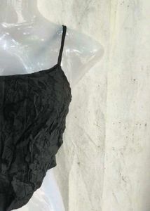 Black Corset Style Crop Top