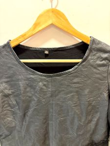 Black Leather And Lace Detail Dress