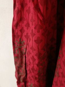 Red Printed Anarkali Kurta