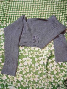 Gray Knit Bolero Shrug