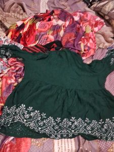 Green Embroidered Kurta