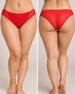 Primark Women's Red Lace Brief Knickers XS