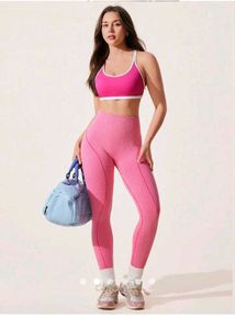 Savana Vibrant Pink Ribbed Leggings Set