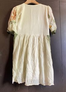 Boho Embroidered Floral Dress – Free Size