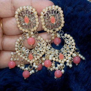 Pink Stone Indian Jewelry Set