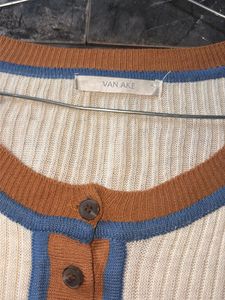 Cream Ribbed Knit Top for Women