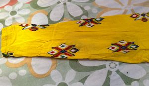 Printed Yellow Suit Along With Dupatta