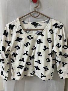 SALE!! White Crop Top With 3/4th Sleeves