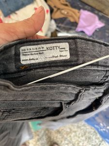 Gray Wide Leg Jeans