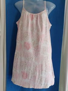 F&F Soft Pink Leaf Print Nightgown