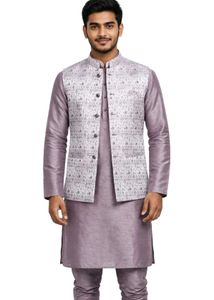 Men's Ethnic Kurta with Nehru Jacket