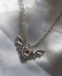 Devil Wing Heart Pendant Necklace