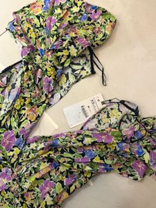 Zara floral Print Wide-Leg Jumpsuit