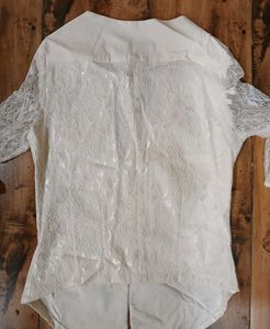 Lace Sleeve Blazer