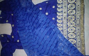 Blue Embroidered Kurti Set with Salwar (Preloved)
