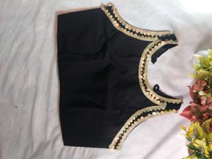 Black Blouse with Gold Embellishment