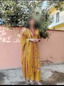 Beautiful Yellow Floral Kurta Set