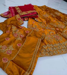Showroom piece Mustard Red Lehenga