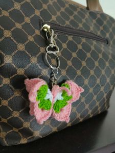 Handmade Crochet Butterfly Keychain