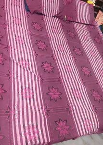 Rose Color Floral Pattern 5 Feet Bedsheet & Pillow