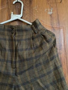 Plaid Vintage High-Waisted Shorts