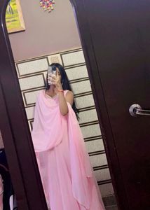 Elegant Pink anarkali Suit chuni