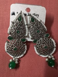 Designer Green Stone Earrings