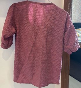 Textured Lavender Square Neck Top