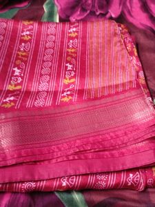 Vibrant Pink Ethnic Saree with Blouse