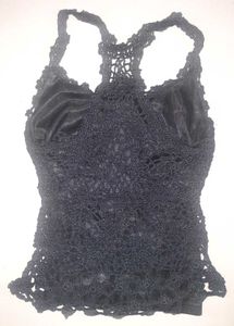 🦋 Black Lace Luxe Crochet Top - Glam Vibe