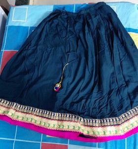 Elegant Navy Blue Ethnic Skirt