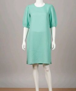 Mint Green Puff Sleeve Dress