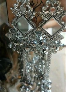 navratri Oxidized Silver Jhumka Earrings