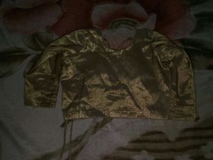 Shimmering Gold Boat Neck Blouse