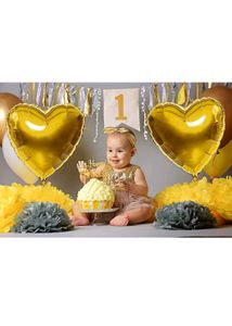 10 Foil Golden  Heart Balloon