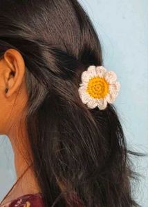 Cute Crochet Sunflower Hair Clips