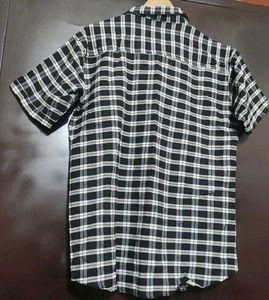 Black⚫ &amp; Grey Check Printed Shirt For 40 Chest
