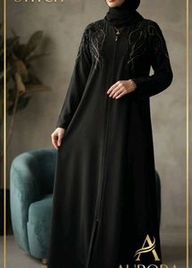 Elegant Embroidered Black Abaya