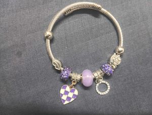 Charming Charm Bracelet with Purple Accents