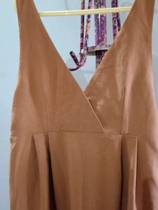Chic Brown Sleeveless Mini Dress